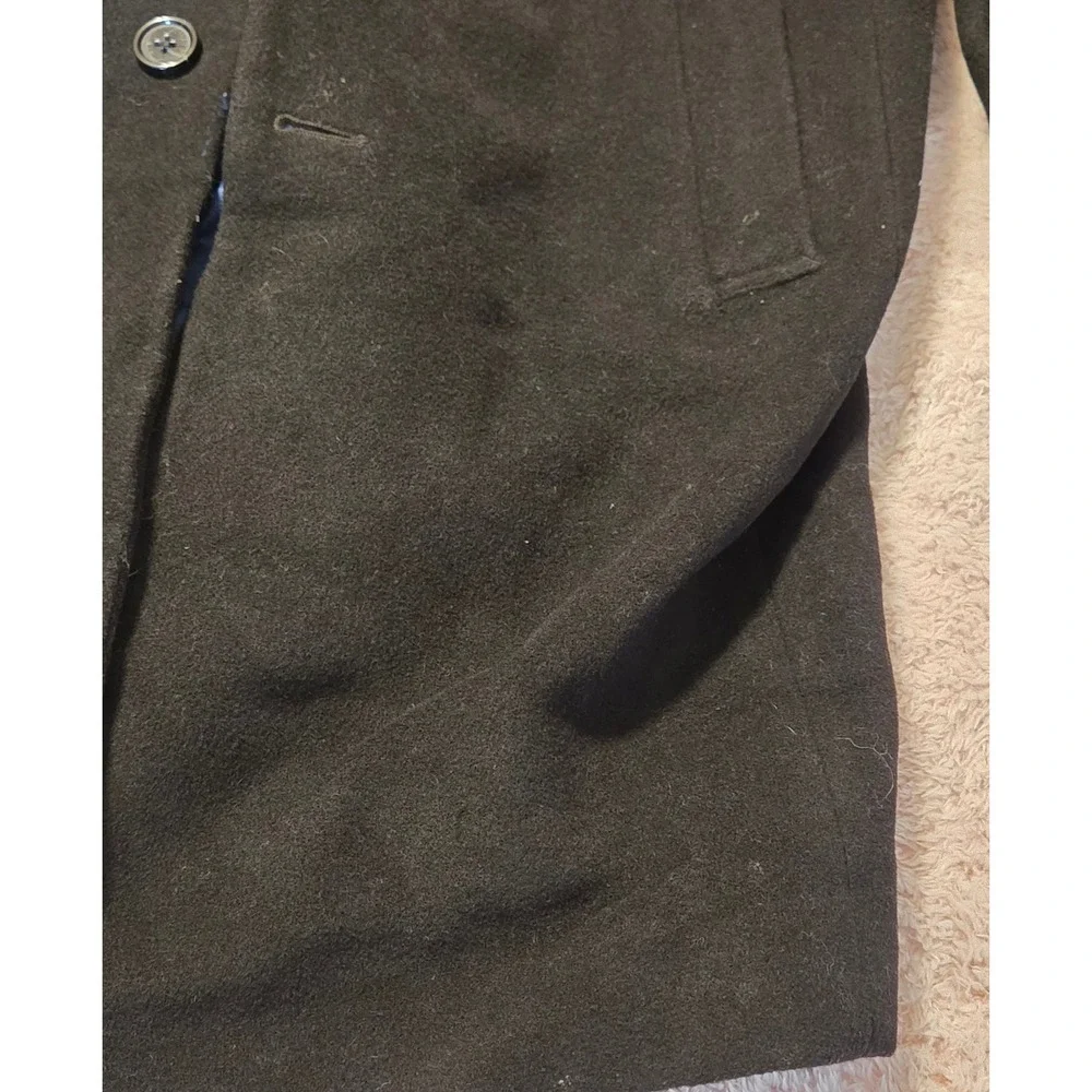 Michael Kors Mid-Length Single Breasted Overcoat Wool Cashmere Mens 40R Black